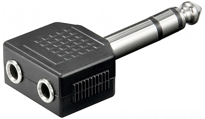 Adapter 6.35mm stereo plug - 2x3.5mm stereo jack