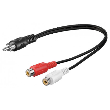 Adapter RCA (M) - 2xRCA (F) 0.2m