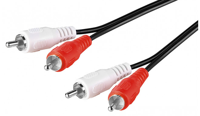 2xRCA kaabel 0.5m, must