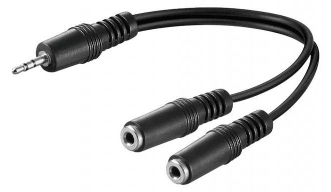 3.5mm stereo plug - 2x3.5mm stereo jack, 0.2m