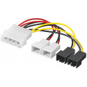Üleminek Ventilaatori 4pin (Molex) - 2x 3pin 12V + 2x 3pin 5V