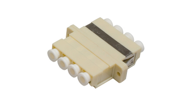 LC QUADPLEX (x4) Adapter BEIGE (SC Dplx FootPrint) METAL CLIP with Flange