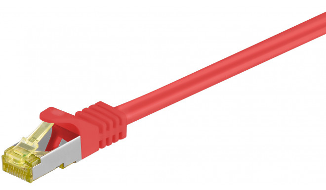RJ45 Patch Cord CAT 6A S/FTP (PiMF), 500 MHz, with CAT 7 Raw Cable, red