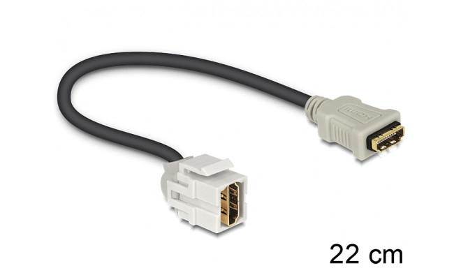 Keystone module HDMI female > HDMI female 250° with cable 22cm