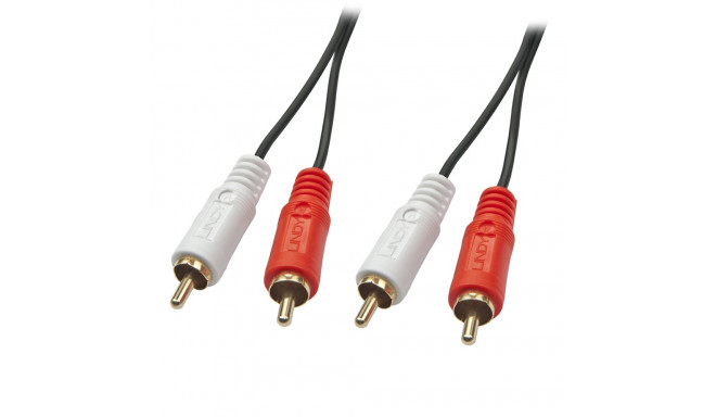 2xRCA kaabel 10.0m, kullatud, topeltvarjega, must