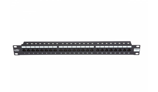 19´´ Patch Panel, 24xRJ45, unshielded, Cat5e, 1U, black