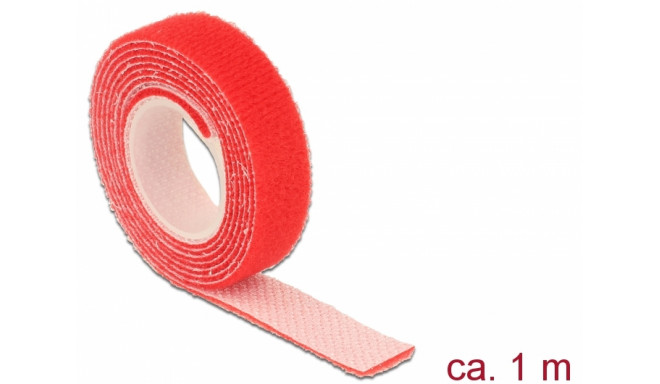 Delock Hook-and-loop fasteners L 1 m x W 13 mm roll red