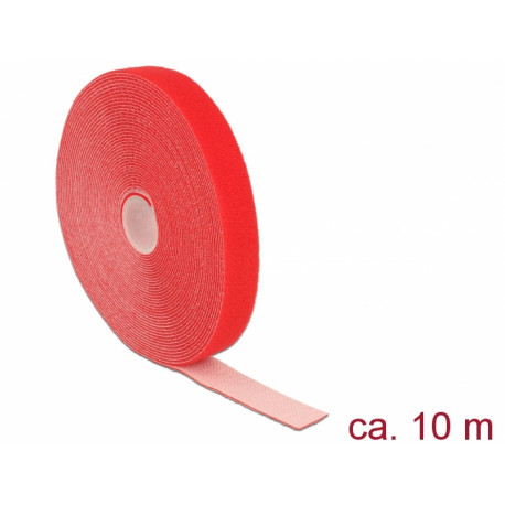 Delock Hook-and-loop fasteners L 10 m x W 20 mm roll red