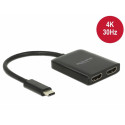 USB-C splitter 1 sisse / 2 välja HDMI (F) 2560x1440@60Hz / 3840x2160@30Hz