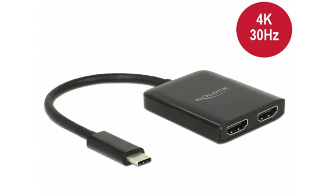 Delock USB Type-C™ Splitter (DP Alt Mode) > 2 x HDMI out 4K 30 Hz