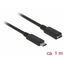 USB-C pikenduskaabel 1.0m, USB 3.1 5Gbps, 3A, must