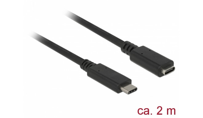 Extension cable SuperSpeed USB (USB 3.1 Gen 1) USB Type-C™ male > female 3 A 2.0 m black