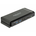 KVM switch: 2 porti, Displayport 1.2, 4xUSB 3.0, 2x USB 2.0, 4x 3.5mm stereo, kaablitega, 4096x2160@