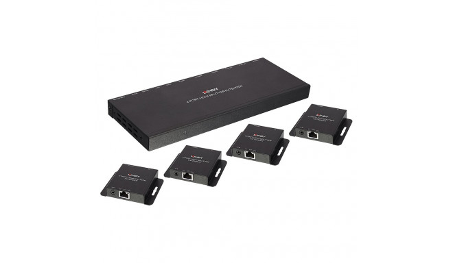 70m Cat.6 4 Port HDMI 4K30 & IR Splitter Extender with Loop Out