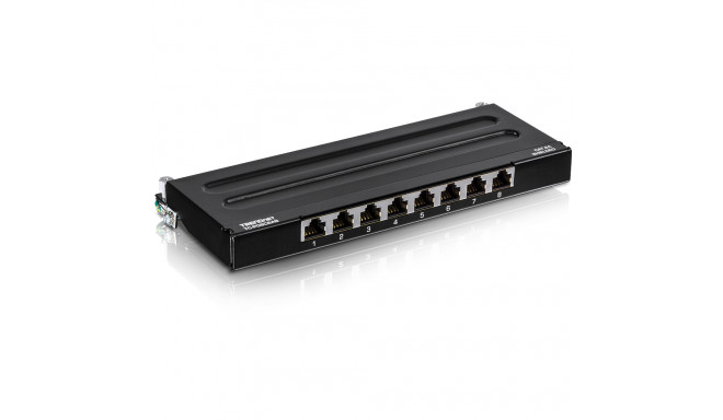 8-Port Cat6A Shielded Wall Mount Patch Panel