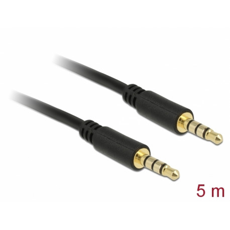 Delock Cable Stereo Jack 3.5 mm 4 pin male > male 5 m