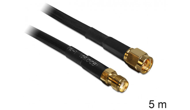 Delock Antenna Cable SMA plug > SMA jack CFD/RF200 5 m low loss