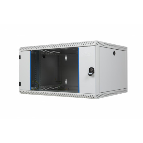 Wall mount cabinet single section, 9U, 600/500/465 width/depth/height mm, RAL 9005 ( welded construc