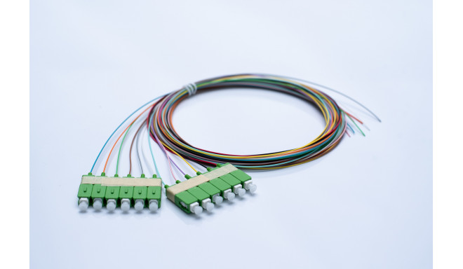 FO cable Kit of 12 x Singlemode G657A Semi-tight Simplex LSZH Pigtail (Ø:0,9mm) 2 meter