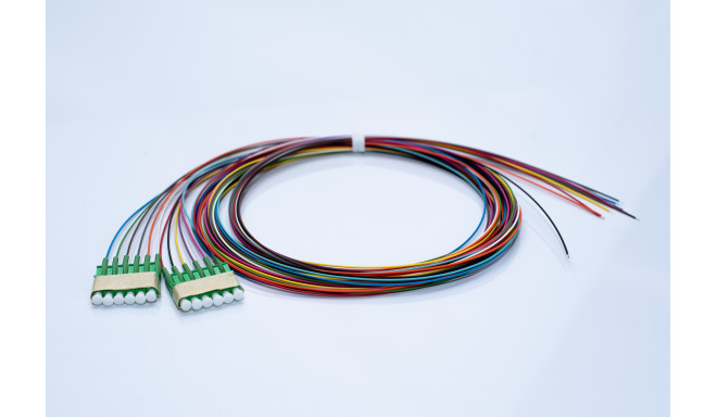 FO cable Kit of 12 x Singlemode G657A Semi-tight Simplex LC LSZH Pigtail (Ø:0,9mm) 2 meter