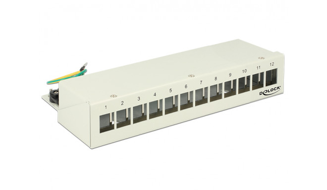 Delock Keystone Desktop Patch Panel 12 Port grey