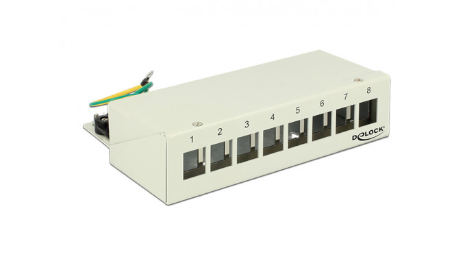 Delock Keystone Desktop Patch Panel 8 Port grey