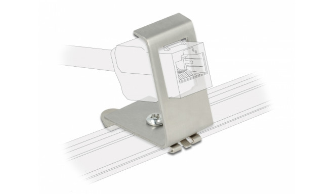 Delock Keystone Metal Mounting 1 Port for DIN rail