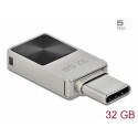 Mälupulk USB-C 32 GB, metallist korpus, hõbedane