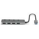 USB 3.0 splitter, 4 porti, On/Off nupp