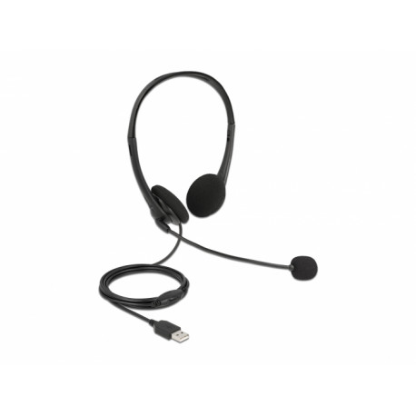 Delock USB Stereo Headset with Volume Control for PC and Laptop