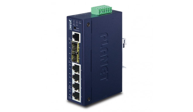 IP30 Industrial L2+/L4 4-Port 1000T + 2-Port 100/1000X SFP Full Managed Switch (-40 to 75 C, dual re