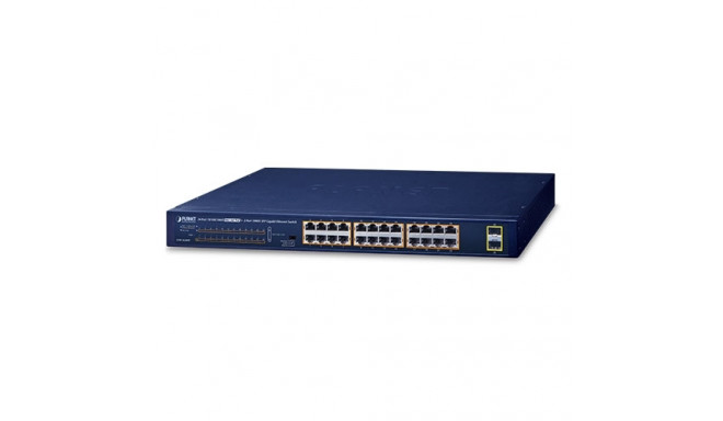 19" 24-Port 10/100/1000T 802.3at PoE + 2-Port 1000X SFP Unmanaged Gigabit Ethernet Switch  (240W PoE