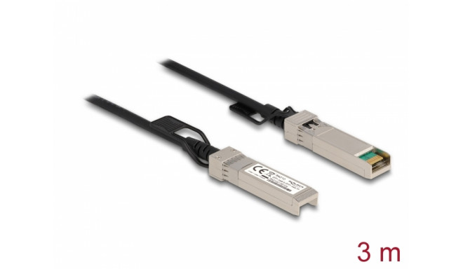 SFP+ kaabel 3m, 10-Gigabit Ethernet, must (Twinax)