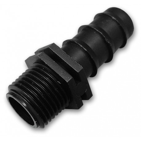 Connector 3/4" male thread, 20mm hose barb