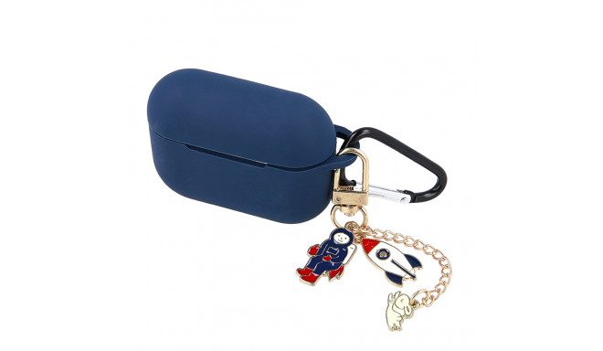 Case for Airpods / Airpods 2 dark blue with pendant