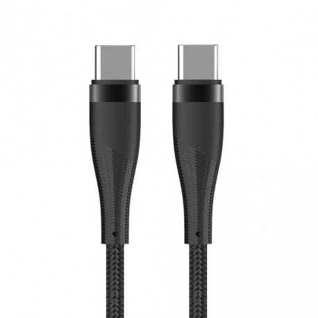 Maxlife MXUC-08 cable USB-C - USB-C 1,0 m 100W black nylon