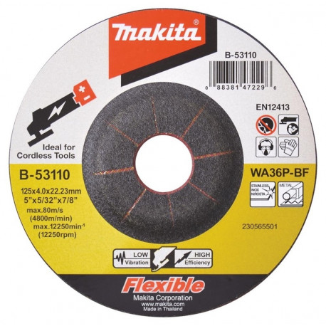 FLEXIBLE WHEEL 125X4.0X22.23MM WA36P (E)
