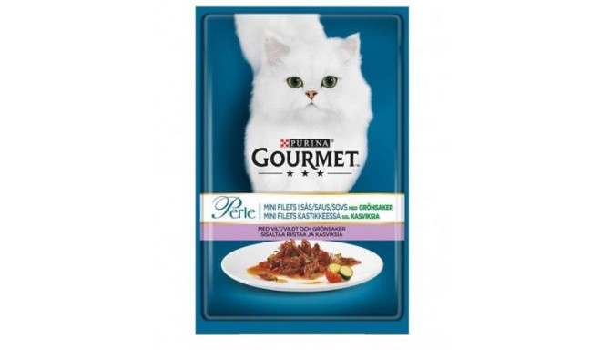 CAT FOOD GOURMET PERLE WITH MEAT AND V 8