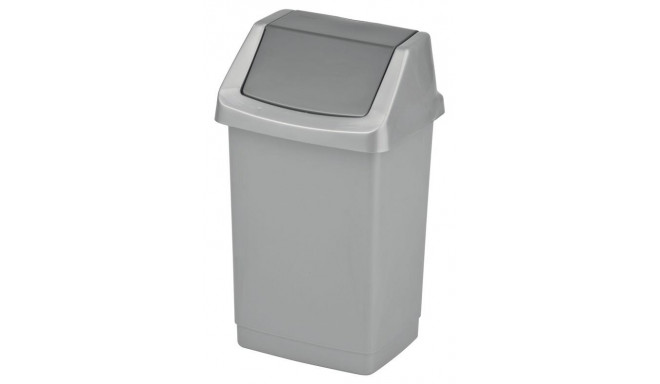 Curver trash bin Click-It 9L, silver/grey