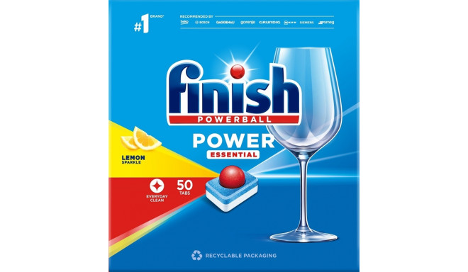 FINISH POWER ESSENTIAL 50 TAB LEMON - Nõudepesuvahendid - Photopoint