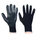 BLACK POLYEST PU GLOVES L OKKO 12 PAIRS