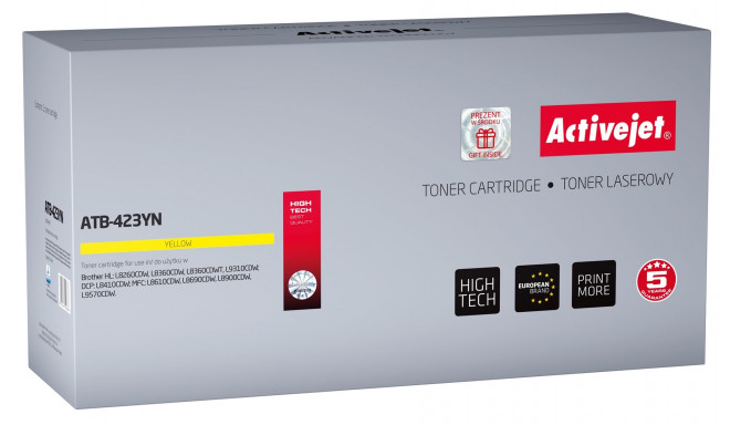 Activejet ATB-423YN tooneri kassett (asendus Brother TN-423Y; Supreme; 4000 lehekülge; kollane)