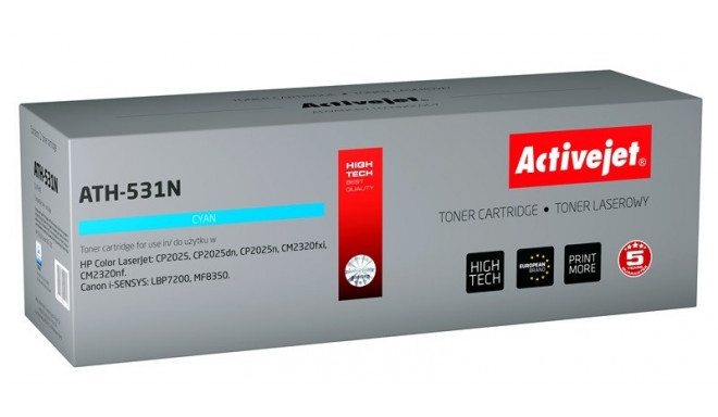 Activejet ATH-531N Toner (replacement for HP 304A CC531A, Canon CRG-718C; Supreme; 3200 pages; cyan)