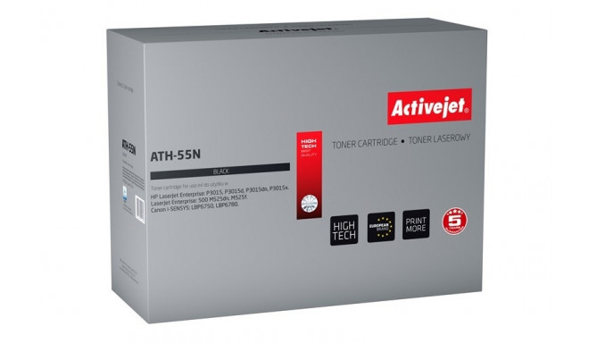 Activejet ATH-55N Toner (replacement for HP 55A CE255A, Canon CRG-724; Supreme; 6000 pages; black)