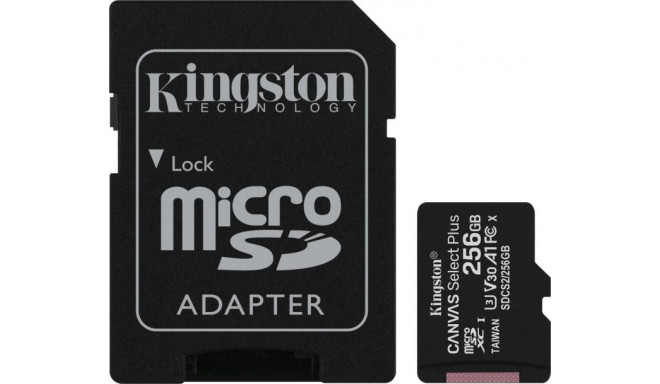 Kingston memory card microSDXC 256GB UHS-I + adapter