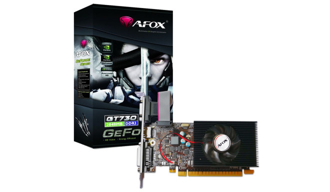 Afox graphics card GeForce GT730 1GB DDR3 64Bit DVI HDMI LP Fan 	AF730-1024D3L7-V1