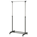 Clothes hanger trolley FRANK 83x43xH93,5-168cm, black/chrome