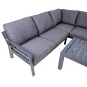 Garden furniture set TOMSON table and corner sofa, grey