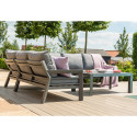 Garden furniture set TOMSON table and corner sofa, grey