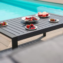 Garden furniture set TOMSON table and corner sofa, grey